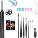 Ear Wax Removal, Ear Wax Removal Tool Camera with 1080P and 6 LED Lights, Ear Cleaner with 10 Replacement Tips, Earwax Removal Kit with Camera and 7 Pcs Ear Picks for Android/iOS