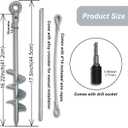 18 inch Ground Anchor Heavy Duty Earth Anchors Set Screw in for Mobile Home, Swing, Tent Trampoline Anchors Wind Resistant Tree Stakes and Supports with Drill Socket, 4 Pack