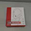 USB Headset with Microphone for PC, Wired Headphones with Mic USB Headset with Noise Cancelling Microphone, Computer Headset with Microphone for Home Office Online Class Teams SkypeBlack