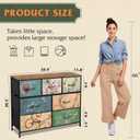 WLIVE 7 Drawer Dresser TV Stand, Entertainment Center, Media Console Table with Metal Frame and Wood Top for TV up to 45 inch, Chest of Drawers for Bedroom, Living Room, Floral Painted
