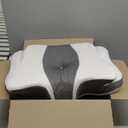 Pain Relief Cervical Pillow for Neck Support,Adjustable Ergonomic Pillow Cozy Sleeping,Odorless Orthopedic Memory Foam Pillows,Contour Bed Pillow for Side Back Stomach Sleeper (Queen Size-24.8''Lx14.96''Wx5.78''H, Grey)