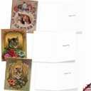 The Best Card Company 10 Assorted Thank You Notecards Box Set 4 x 5.12 Inch with Envelopes (10 Designs, 1 Each) Feline Frames M6638TYG