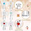 CroBlissful 6 Pcs Crystal Angel Figurine Mother's Day Birthday Gifts Glass Guardian Angel Ornaments Home Decor for Mom Women Men Christian Blessing(Adorable)