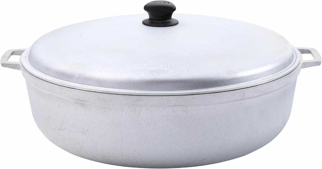 IMUSA GAU-80508 Jumbo Traditional Natural Caldero for Cooking and Serving, 18 Quart, Silver