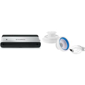 FoodSaver Vacuum Sealing Machine and Jar Sealer Bundle | Vertical Storage | Stainless Steel & Black