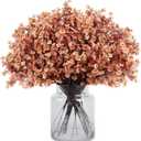 MACTING 24 PCS Babys Breath Artificial Flowers Bulk, Real Touch Gypsophila Faux Silk Flowers for Vase Wedding DIY Home Table Centerpiece Indoor Outdoor Spring Decorations,Light Brown