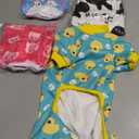 XPUDAC 4 Pieces Dog Pajamas for Small Dogs Pjs Clothes Puppy Onesies Outfits for Doggie Christmas Shirts Sleeper for Pet Cats Jammies-L (Large(Chest-18" Back-14" Neck-10.6"))