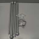 GXOACKJ 2 Pack Silver Curtain Rods for windows 32 to 48 inch, 5/8 inch Splicing Heavy Duty Metal Curtain Rod Set with Brackets