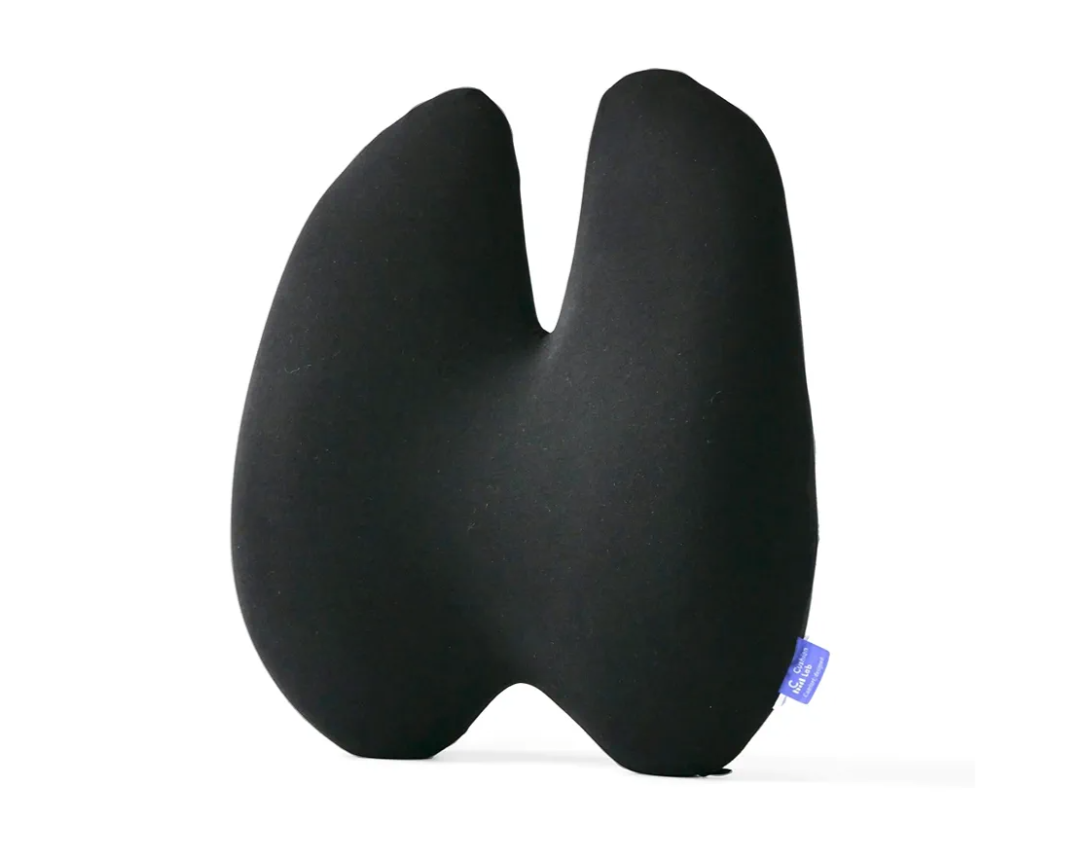 C CUSHION LAB Extra Dense Lumbar Pillow - Patented Ergonomic Multi-Region Firm Back Support for Lower Back Pain Relief - Lumbar Support Cushion with Strap for Office Chair, Car, Sofa, Plane - Black