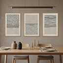 Aurlan Large Minimalist Line Dot Framed Canvas Wall Art Set-16"x24"x3