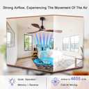52 Ceiling Fans with Remote Control/Dimmer and Color Reduction with 3 Solid Wood Fan Blades, Ceiling Fan can be Used Indoors and Outdoors for Living Room, Dining Room, Pavilion Yard.