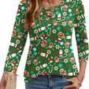 Rapbin Women Blouses Dressy Casual Spring Tops 3/4 Length Sleeve Womens T Shirts V Neck Criss Cross Tees