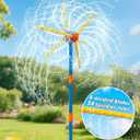 TERRAMUS 59" Windmill Water Sprinkler for Kids Summer Toys, 360 Spinning Splash Water Toy, Upgraded Double Sided with 6 Blades, Outdoor Backyard Games Summer Fun for Boys Girls Dogs & Garden Watering