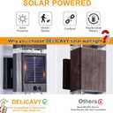 2 Pack Solar Outdoor Wall Lights with Motion Sensor 3-Mode Motion Outdoor Sconces 3000K 500LM Dusk to Dawn Solar Porch Light Fixtures Modern Up Down Exterior Wall Lamp for House Garage Front Door (Black)