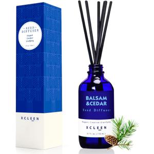 Reed Diffusers for Home, Balsam & Cedar Diffuser with Sticks, 3.7 Oz Scented Fragrance Oil Diffuser for Bedroom, Bathroom Decor