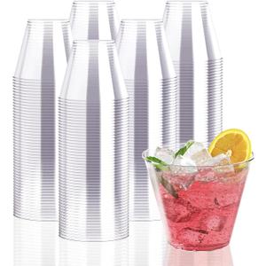 JollyPack 300 Pack Clear Plastic Cups 9 OZ Disposable Heavy-duty Drinking Cups for Christmas, Wedding, Home and Events