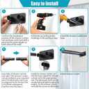 Creatyi 28 to 75 Inches Double Shower Curtain Rod Adjustable Double Shower Curtain Rods for Bathroom (28 to 75'', Black)