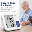Blood Pressure Monitors for Home Use Upper Arm, Automatic Accurate BP Cuff 9"-17" with 4" LCD Screen, 2 x 90 Memory & HR Detection, Digital BP Machine with USB Cable 4 AAA Batteries & Storage Bag