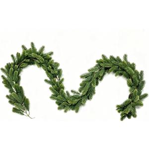 6.56Ft Christmas Norfolk Pine Garlands Real Touch Artificial Pine Cedar Garland for Mantle Cabinet Staircase Banister Door Table Centerpiece Indoor Outdoor Xmas DecortionsGreen