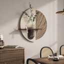 Troartos 3D Textured Neutral Abstract Wall Art with Vase, White and Brown Wall Decor with Rabbit Decoration, Minimalist Geometric Artwork for Living Room Hallway Dining Room Bedroom Office, 24x24 In