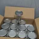 12 Pack 16 oz Wide Mouth Clear Mason Jars with Silver Metal Lids, Canning Jars for Overnight Oats, Food Storage, Dry Food, Snacks, Candies and More