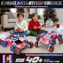 OSIMILY 8WD Remote Control Car,2.4GHz Gesture Sensing RC Stunt Car,Cool Spray Rotation RC Car with Lights and Music,All Terrain Toys for Kids Ages 7 Birthday Gifts for Boys Girls(Red)