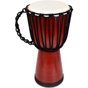 ArtCreativity 16 Inch Wooden Djembe Drum Set with Sticks, Rustic Brown Wood African Drum Design, Fun Musical Instrument for Kids and Adults, Great Gift Idea