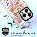 for iPhone 15 Case, Clear Summer Cherry Bows Strawberry Design Collage, Military-Grade Drop Protection, Vintage Soft Slim TPU Protective Cover with Camera Control for Girls Teens (SweetPost)