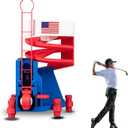 Golf Ball Dispenser, Golf Ball Launcher Pro, Automatic Golf Ball Dispenser & Launcher Pro, High-Capacity Hands-Free Practice Machine(Red+White+Blue)