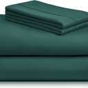 LuxClub 4 PC King Sheet Set, Breathable Luxury Bed Sheets, Deep Pockets 18" Wrinkle Free Cooling Bed Sheets Machine Washable Hotel Bedding Silky Soft - Emerald King