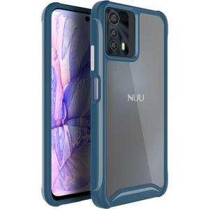 TUDIA Ultra Clear Fit Compatible with NUU Mobile B20 Case, [LUCION] Shockproof TPU Bumper Anti-Yellowing Transparent Hard Back Ultra Slim Protective Case Cover - Blue