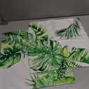 Summer Green Leaf Throw Pillow Cover 18x18 Inch Pack of 2 Tropical Palm Leaves Cushion Pillow Case Square Cotton Botanical Plant Leaf Pillowcase for Party Bed Sofa Home Car Bedroom Outdoor