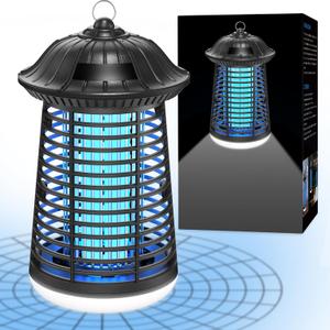 Bug Zapper Outdoor Indoor, 4200V Electric Mosquito Zapper Outdoor with LED Light, Electric Fly Zapper, Fly Traps, ABS Plastic, Plug in Mosquito Killer for Patio, Yard, Garden, Kitchen, Home (black)