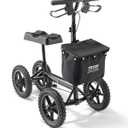 VEVOR Knee Scooter, Foldable & Height-Adjustable Steerable Knee Walker, Aluminum Leg Recovery Scooter with 12" All-Terrain Wheels, Dual Brakes, Ideal for Broken Ankle Foot Injuries, 350LBS
