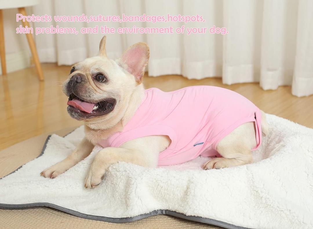 Dog Surgery Recovery Suit - After Spay, Abdominal Wounds Post Surgical Recovery, Anti Licking Breathable Dog Onesies for Small, Medium & Large Pet, Alternative Bandages Cone E-Collar (XL (Back length: 19.7")