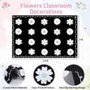 Tinideya 5 x 7.5 ft Classroom Rug, Black Pastel Daisy Flower Mat