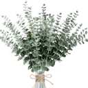 Sggvecsy 36pcs Eucalyptus Stems Decor Artificial Eucalyptus Leaves Faux Eucalyptus Stems Real Touch Fake Greenery Branches for Wedding Flower Bouquet Centerpiece Home Office Decoration