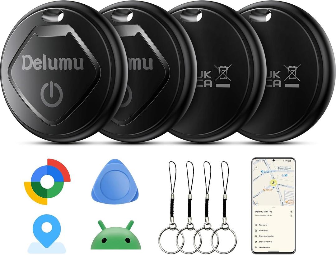 Air Tracker Android, 2026 New Smart Tags-4 Pack Android Tracker for Google'S Find Hub App, Bluetooth Tracker Keys Finder and Item Locator & GPS Trackers for Keys, Luggages, Wallet, IP67