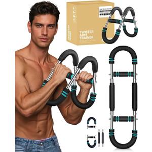 Twister Arm Trainer, Adjustable Power U Shaped Arm Trainer Bar for Men, 60-100lb Chest Exerciser for Women, Snaker Portable Spring Resistance for Home Workout Machine Equipment