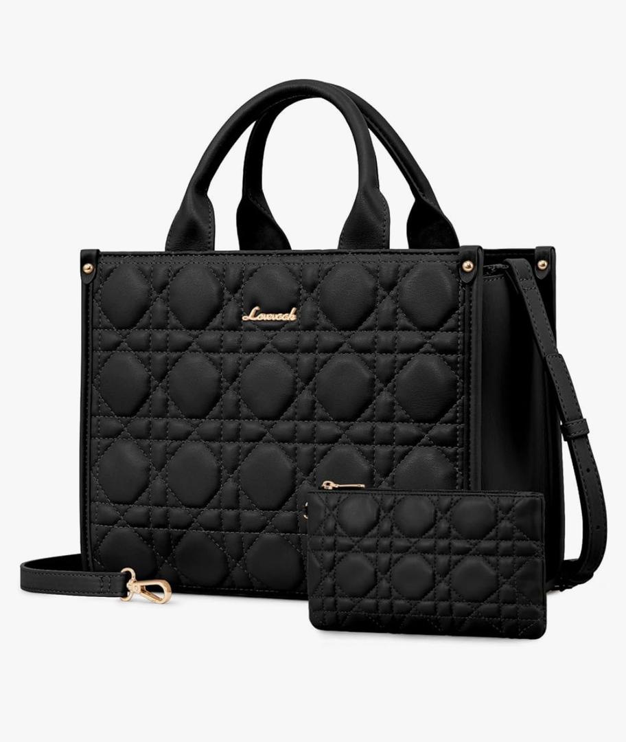 LOVEVOOK Purses and Handbags for Women, Handbags Shoulder Bags Black Purses and PU Leather Top Handles for Lady