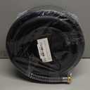 50FT 5/8 Heavy Duty Rubber Garden Hose - 200psi Working, 1000psi Burst - Hot/Cold Water - Five-Layered Braiding for Durability - Versatile for Gardening, Agriculture, Construction(Black)