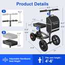 BlessReach All Terrain Foldable Knee Scooter Walker - Economical Knee Walker for Foot Injuries, Compact Crutches Alternative - Black