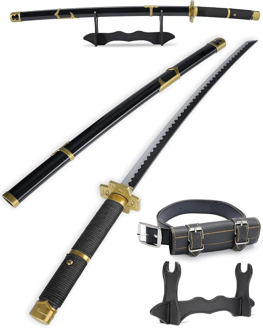 Cold Blade Katana Sword - 41 inches Katana Replica with Holster Belt and Display Stand - Sword with Authentic Design
