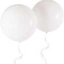 OUPKING Giant 36 Inch White Balloons - Thick Latex White Big Round Balloons 6 Packs