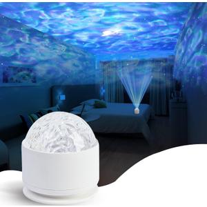 Calming Sensory Lights, Sensory Toys for Kids with Autism, Ocean Light Projector with 15 Color Patterns, Light Projects Water Ripple Effects onto Walls and Ceilings, Autism Toy,for Children and Adults