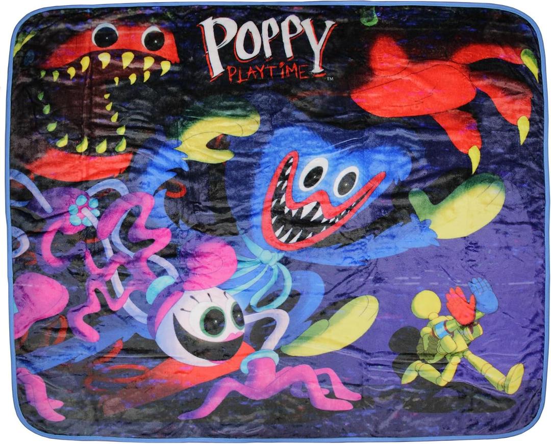 Poppy Playtime Huggy Ultra-Soft Couch Lap Plush Fleece Throw Blanket 50" X 60"