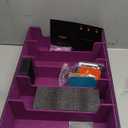 MORCCO Trading Card Storage Box 5-Row 3900+ Capacity,TCG MTG Card Case with Magnetic Lid & Commander Display,Top Loader Storage for Sports Cards, Includes Dividers Dice Box Black Purple