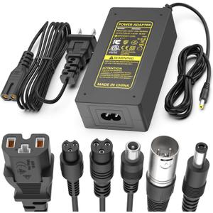 ETL Certified 29.4V 2A Electric Scooter & Hoverboard Fast Charger for 24V 25.2V 7S Lithium Battery, Universal 7-in-1 ebike Replacement Plugs for Gotrax/Jetson/Razor/Ninebot/Segway,etc