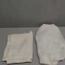 LAMIT Semi Sheer 48 Inch Linen Curtains for Cafe 2 Panels, Cream Ivory Light Filtering Panels Back Tab and Rod Pocket Neutral Drapes for Small Window/Loft Room, 34 x 48 Inch (Natural)