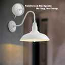 14 Inch Dome Outdoor Gooseneck Barn Light Fixture for Farmhouse, White Exterior Goose Neck Wall Mount Lights for Porch, Barn Style Wall Sconce Lighting for Patio, Garage